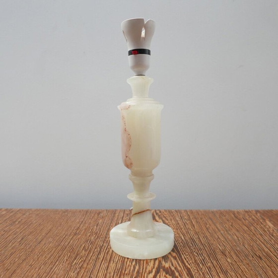 Image 1 of Vintage onyx alabaster table lamp, England 1970
