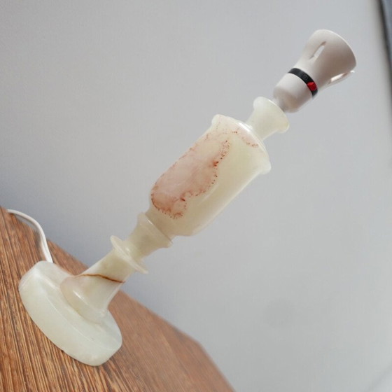 Image 1 of Vintage onyx alabaster table lamp, England 1970