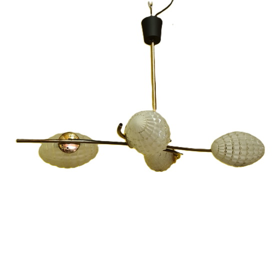 Image 1 of French design pendant lamp with glass, 1960s