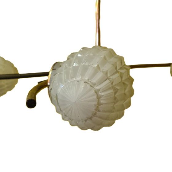 Image 1 of French design pendant lamp with glass, 1960s