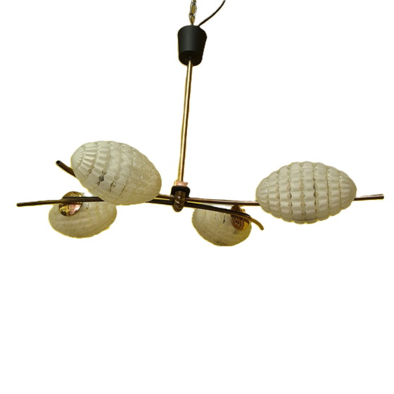 Image 1 of French design pendant lamp with glass, 1960s