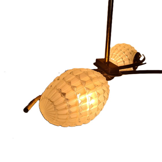 Image 1 of French design pendant lamp with glass, 1960s