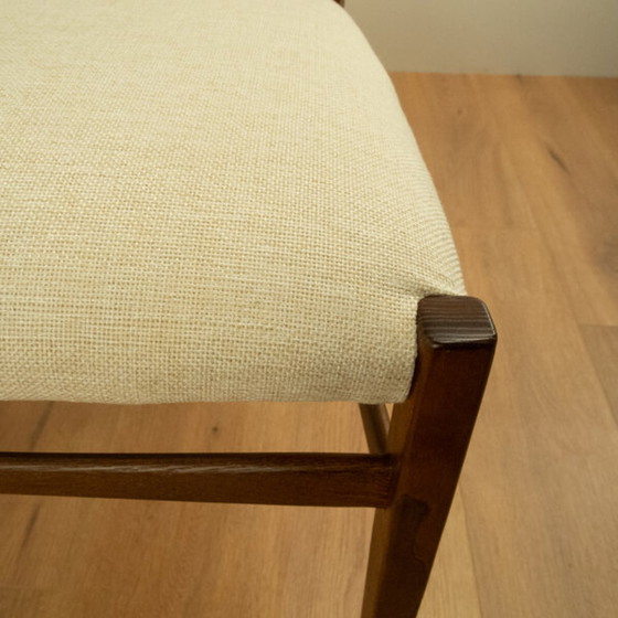 Image 1 of 6x Cowhorn Chairs: Dark Stained Ash with Light Beige Cover, 1960s