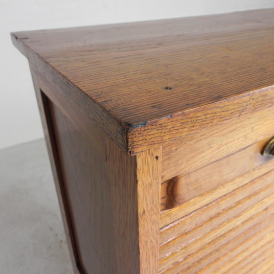 Image 1 of Oak Shutter Cabinet With 2 Shutters, 120 Cm High