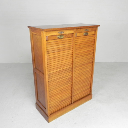 Oak Shutter Cabinet With 2 Shutters, 120 Cm High