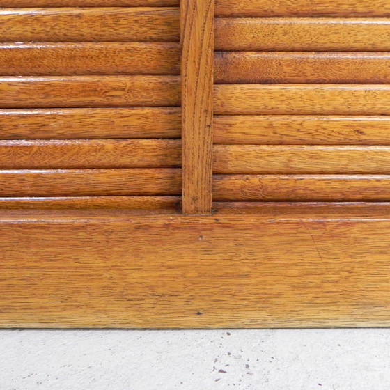 Image 1 of Oak Shutter Cabinet With 2 Shutters, 120 Cm High