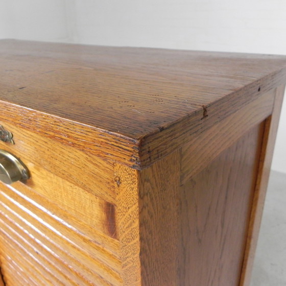 Image 1 of Oak Shutter Cabinet With 2 Shutters, 120 Cm High