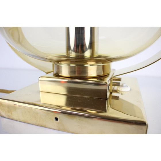 Image 1 of Vintage Preciosa wall lamp in glass, brass and chrome, Czechoslovakia 1970s