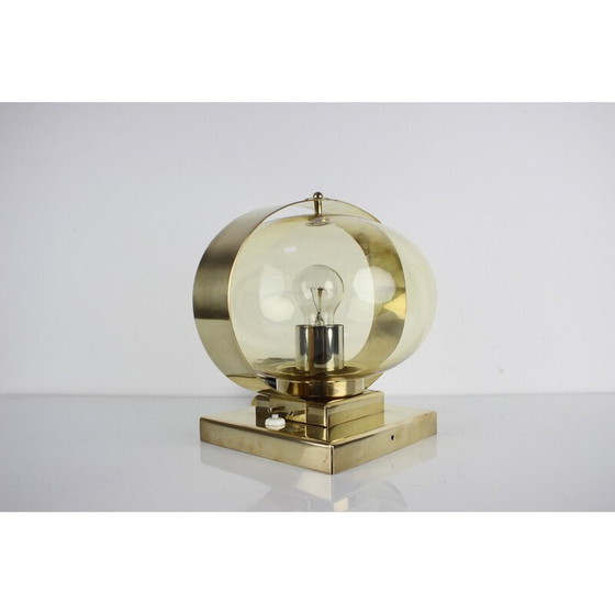 Image 1 of Vintage Preciosa wall lamp in glass, brass and chrome, Czechoslovakia 1970s
