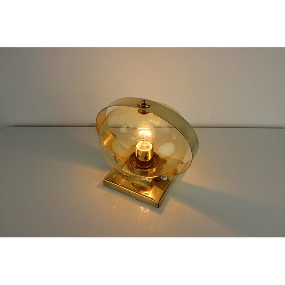 Image 1 of Vintage Preciosa wall lamp in glass, brass and chrome, Czechoslovakia 1970s