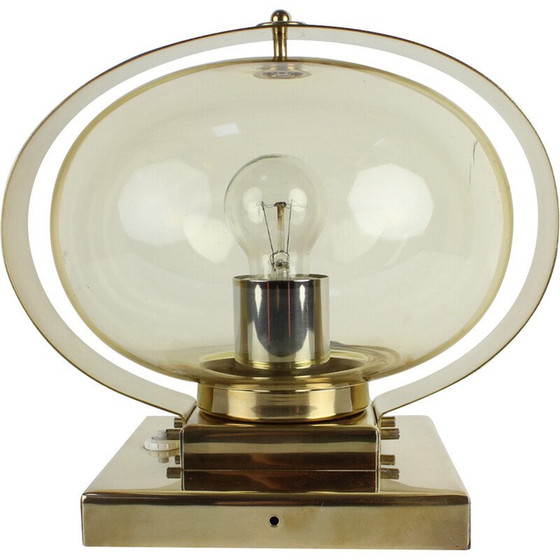 Image 1 of Vintage Preciosa wall lamp in glass, brass and chrome, Czechoslovakia 1970s