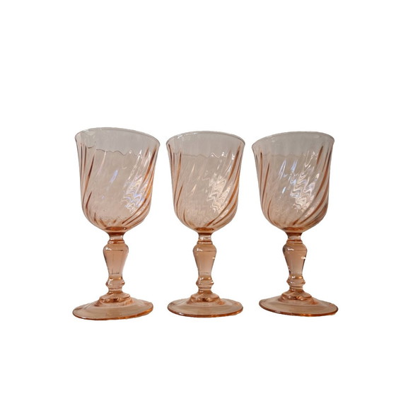 Image 1 of Vintage Rosaline White Wine Glasses 1970s