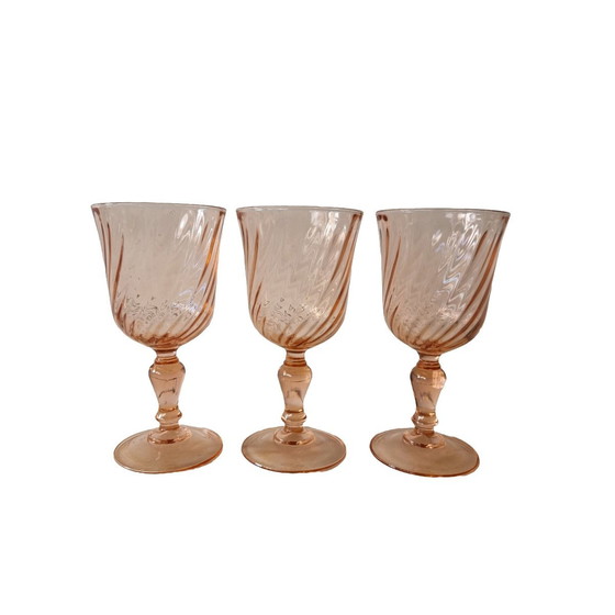 Image 1 of Vintage Rosaline White Wine Glasses 1970s