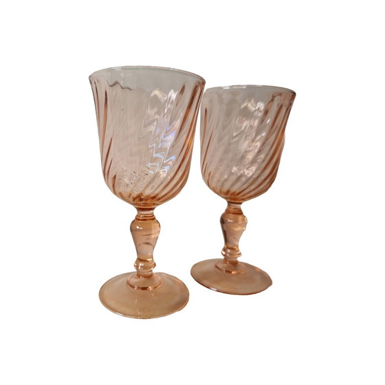 Image 1 of Vintage Rosaline White Wine Glasses 1970s