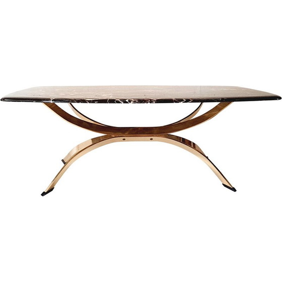 Image 1 of Vintage marble and bronze coffee table, France 1970