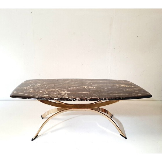 Image 1 of Vintage marble and bronze coffee table, France 1970