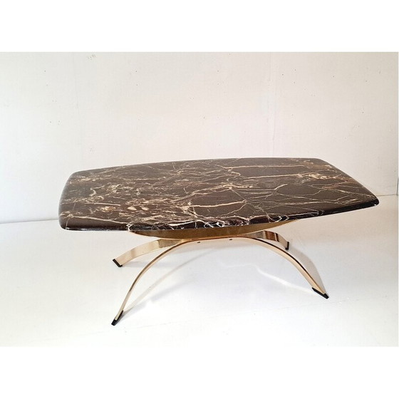 Image 1 of Vintage marble and bronze coffee table, France 1970