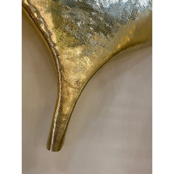 Image 1 of Set Of 2 Contemporary Italian Brass Leaf Wall Sconce By Simoeng