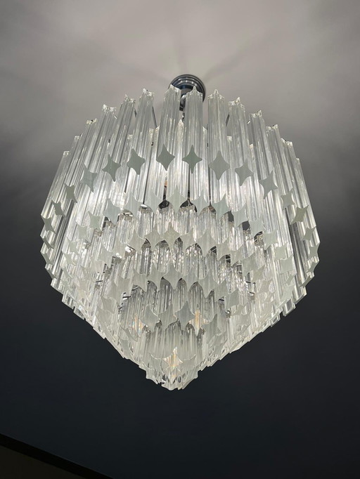 Italian Quadriedri Cake Chandelier With Murano Glass