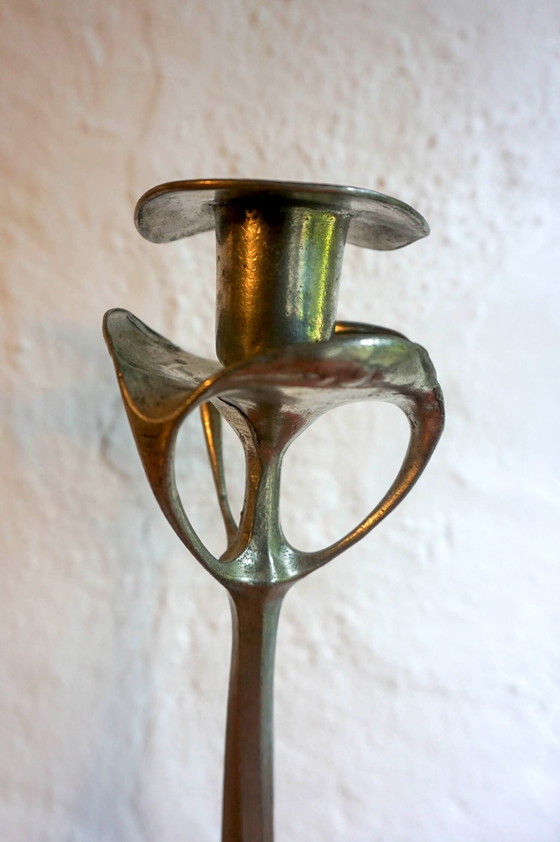 Image 1 of 2x Art Nouveau candlesticks