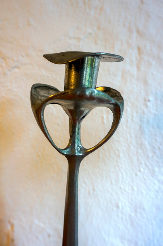 Image 1 of 2x Art Nouveau candlesticks