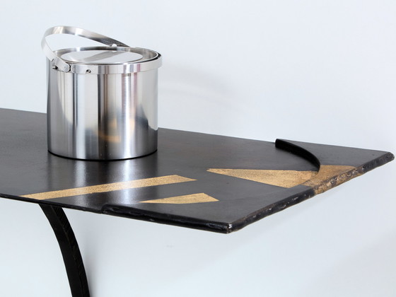 Image 1 of Jean-Jacques Argueyrolles Brutalist Console Tables Wrought Iron 1990