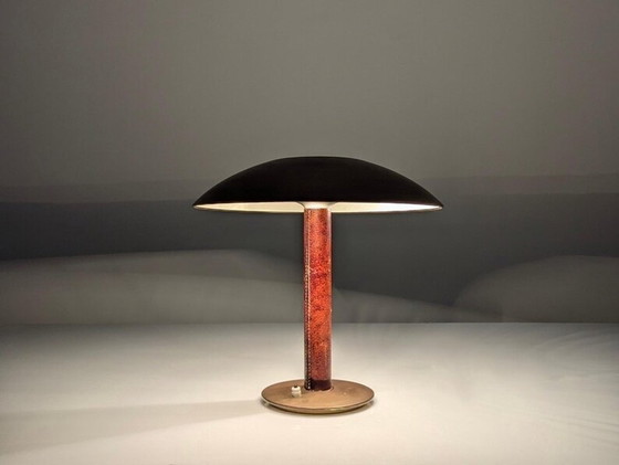 Image 1 of Leather Table Lamp By Metalarte, 1962