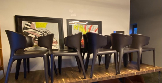 Image 1 of 10X Leather Cassina Hola 367 Chairs