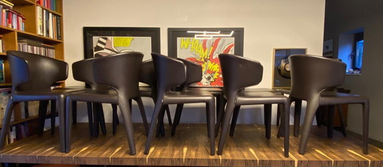 Image 1 of 10X Leather Cassina Hola 367 Chairs