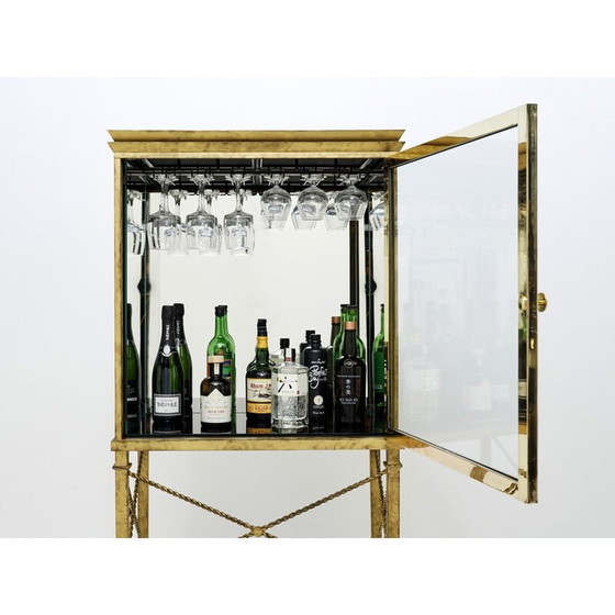 Image 1 of Vintage gilded wrought iron and mirror display cabinet, 1920