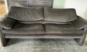 2X Two-Half-Seater Sofa Model Cassina Maralunga Gray Black Striped.