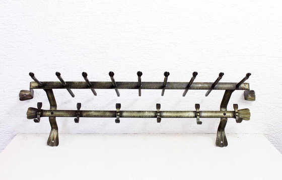 Image 1 of Large coat rack 60s Art Deco style all metal with shelf.