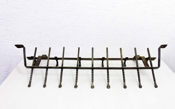 Image 1 of Large coat rack 60s Art Deco style all metal with shelf.