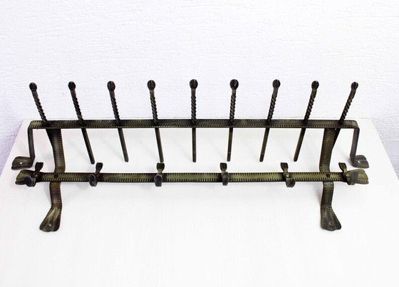 Image 1 of Large coat rack 60s Art Deco style all metal with shelf.