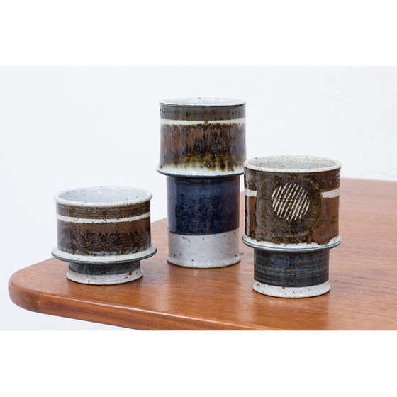 Image 1 of Set of 3 vintage ceramic vases by Inger Persson for Rörstrand, Sweden 1960