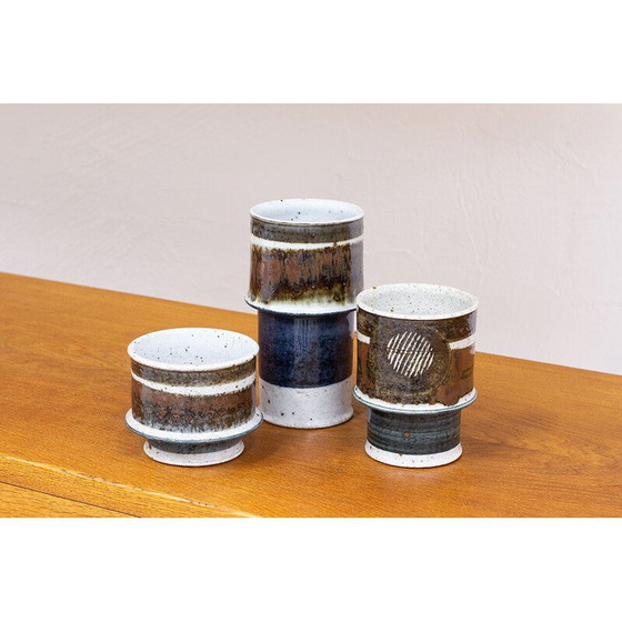 Image 1 of Set of 3 vintage ceramic vases by Inger Persson for Rörstrand, Sweden 1960