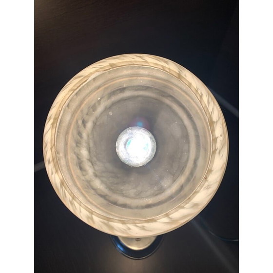 Image 1 of  Art Deco, Table lamp in glass and chrome, 1940-1950s