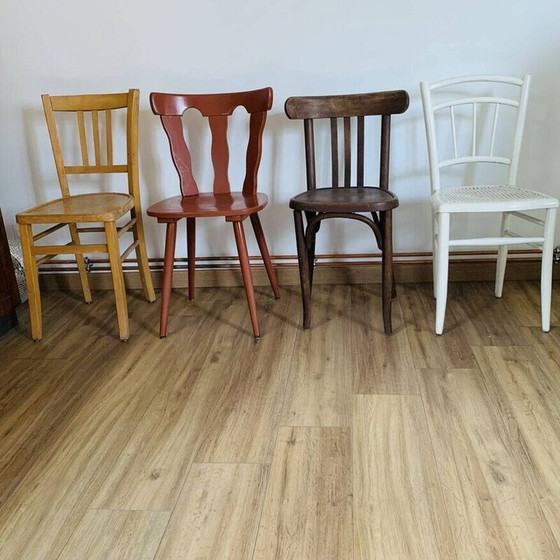 Image 1 of Set of 4 mismatched vintage chairs