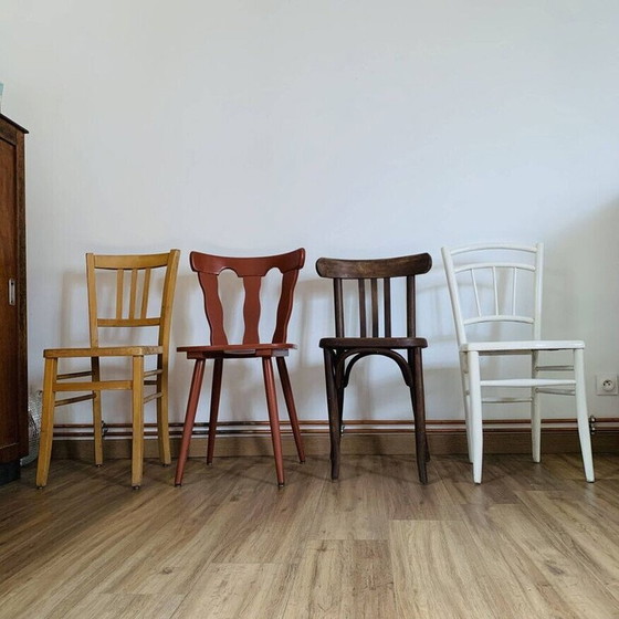 Image 1 of Set of 4 mismatched vintage chairs