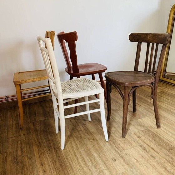 Image 1 of Set of 4 mismatched vintage chairs