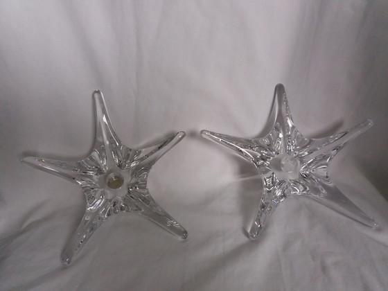 Image 1 of Candleholders Cristal Daum France Étoile De Mer