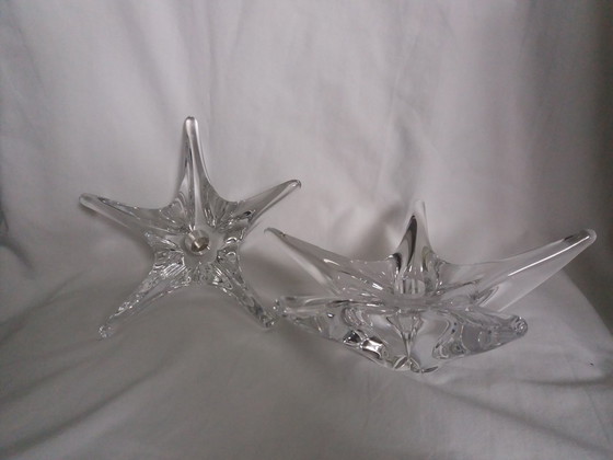 Image 1 of Candleholders Cristal Daum France Étoile De Mer