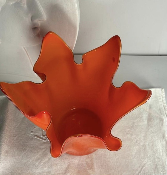 Image 1 of Murano Orange Handkerchief Vase Large