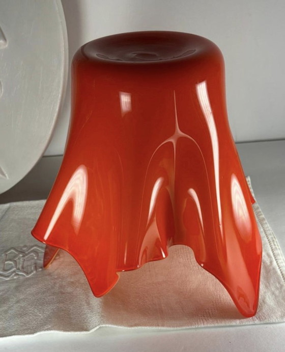 Image 1 of Murano Orange Handkerchief Vase Large