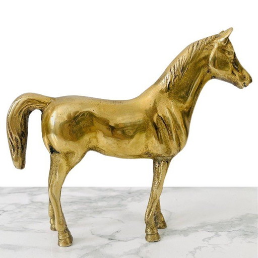Set of vintage brass horses