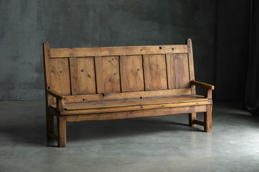 Folk Art Alpine Bench - 19Th Century