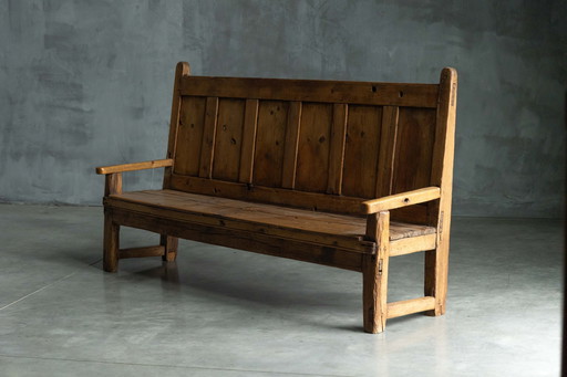 Folk Art Alpine Bench - 19Th Century