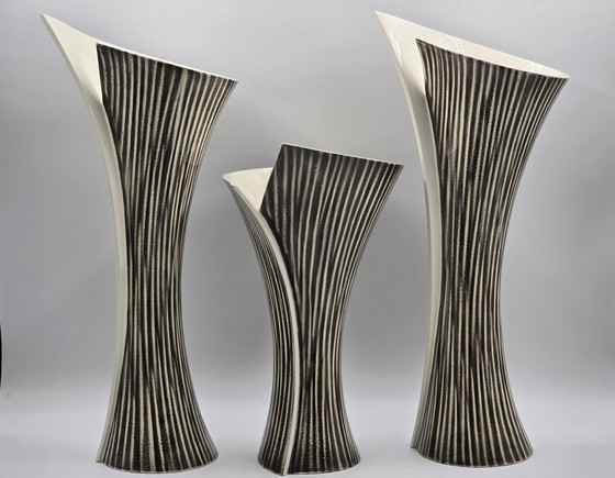 Image 1 of Set Of 3 Large Design Vases