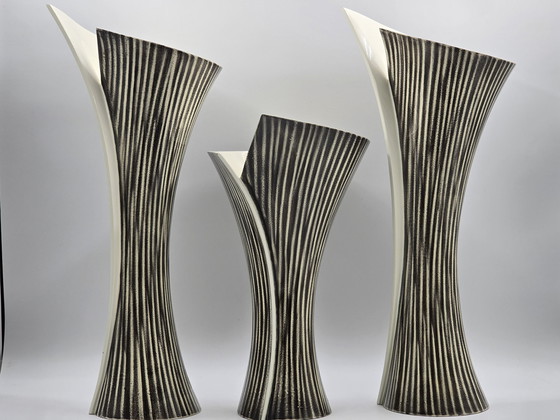 Image 1 of Set Of 3 Large Design Vases