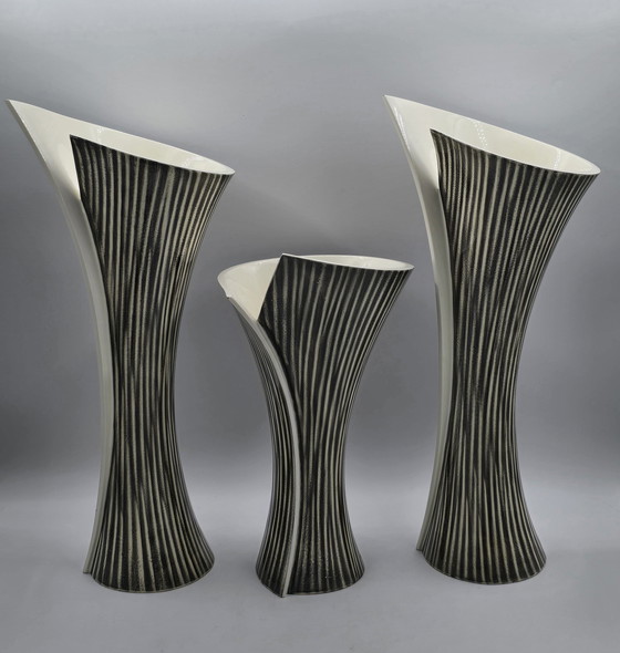 Image 1 of Set Of 3 Large Design Vases